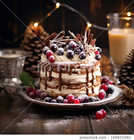 Homemade cake on wooden backgrounds 109831992