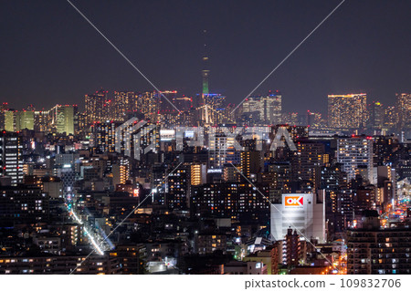 [東京]東京市中心的景色/川崎的夜景 109832706