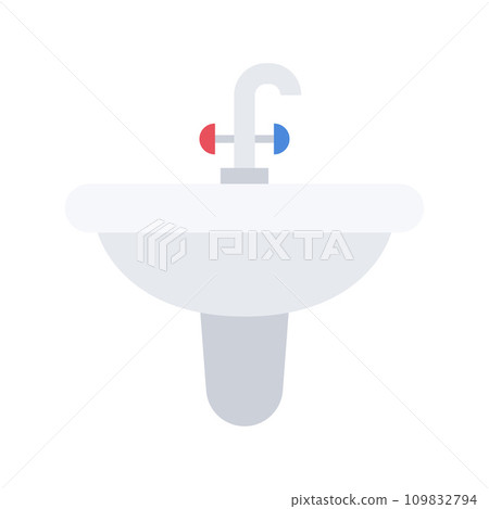 Wash basin icon, bathroom sinks. 109832794