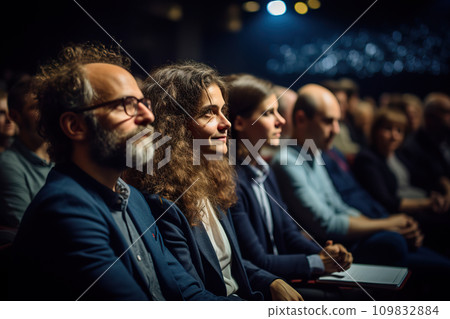 Tech-Packed Conference Engaged Audience at Innovation Keynote in Business Technology Summit. created with Generative AI Tech-Packed Conference Engaged Audience at Innovation Keynote in Business Technology Summit. created with Generative AI 109832884