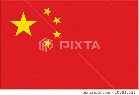 flag of China. National Chinese flag on fabric surface. Asian country 109833522