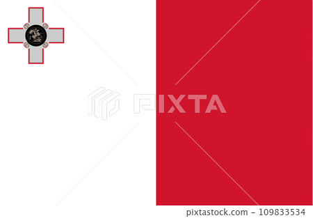 Flag of Malta. Malta state symbol. Island country. European state 109833534