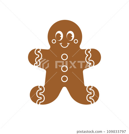 Vector groovy Christmas ginger bread man cookie 109833797