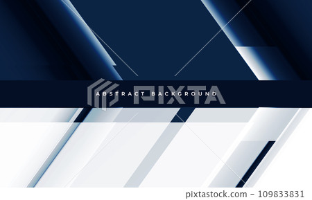 Dark blue and white 3D geometric abstract background with diagonal lines and shapes. White and blue technology futuristic modern abstract banner design. Dark blue and white 3D geometric abstract background with diagonal lines and shapes. White and blue technology futuristic modern abstract banner design. 109833831