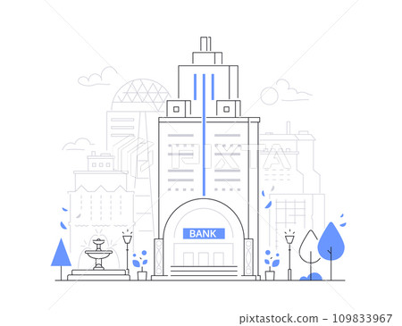 City bank - modern line design style illustration 109833967