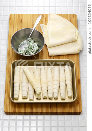 Cigaraboley, an ingredient for cigar-like Turkish spring rolls. Cigaraboley, an ingredient for cigar-like Turkish spring rolls. 109834056