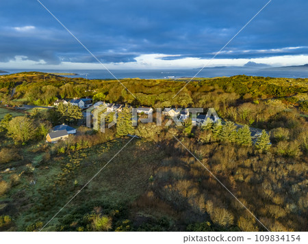 Aerial view of Clooney by Portnoo in County Donegal, Ireland. 109834154
