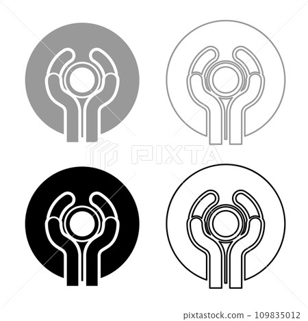 Pottery craft art workshop concept potter sculpts clay pot on potter's wheel use hand arm ceramist idea set icon grey black color vector illustration image solid fill outline contour line thin flat Pottery craft art workshop concept potter sculpts clay pot on potter's wheel use hand arm ceramist idea set icon grey black color vector illustration image solid fill outline contour line thin flat 109835012