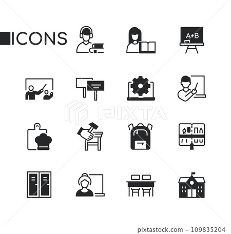School and education - set of line design style icons School and education - set of line design style icons 109835204
