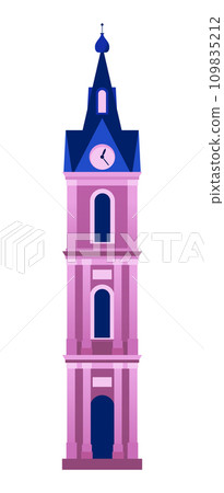 Jaffa clock tower - modern flat design style single isolated image 109835212