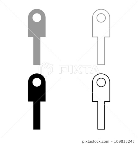 Cable lug electrical contact and wire club connector bolt connection crimp terminal set icon grey black color vector illustration image solid fill outline contour line thin flat style Cable lug electrical contact and wire club connector bolt connection crimp terminal set icon grey black color vector illustration image solid fill outline contour line thin flat style 109835245
