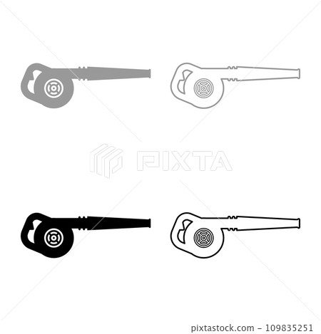 Gas blower air garden equipment petrol sweeping leaves device gasoline blast landscaper operating set icon grey black color vector illustration image solid fill outline contour line thin flat style 109835251