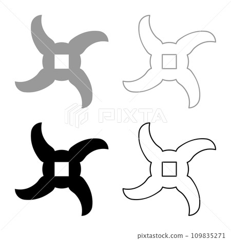 Knife for meat grinder mincer chopper accessory spare component part set icon grey black color vector illustration image solid fill outline contour line thin flat style 109835271