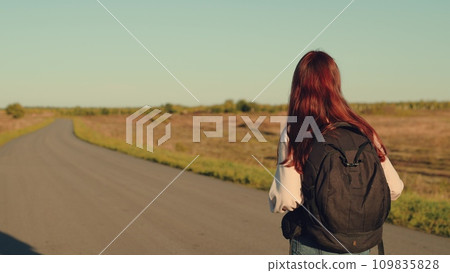 girl traveling with backpack sunset, family sun, hiking girl asphalt road, beautiful female tourist traveling alone, people traveling road sunny day, sunlight sun, tourist with backpack walking sunset girl traveling with backpack sunset, family sun, hiking girl asphalt road, beautiful female tourist traveling alone, people traveling road sunny day, sunlight sun, tourist with backpack walking sunset 109835828