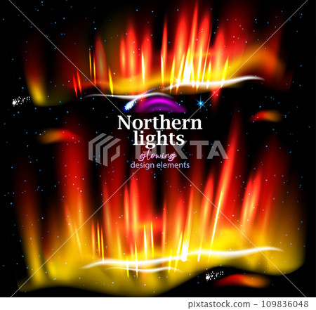 Northern lights, Glowing vector elements 109836048