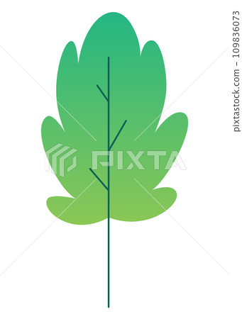 Flat minimal leaf of bush, shrub, tree, wild plant icon. Cartoon park or garden, spring landscape element. Environmental colorful isolated vegetation 109836073