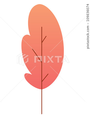 Flat minimal leaf of bush, shrub, tree, wild plant icon. Cartoon park or garden, spring landscape element. Environmental colorful isolated vegetation 109836074