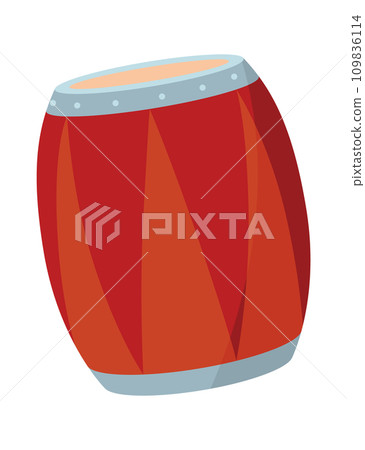 Drums and percussion vector flat illustrations isolated over white background, music instruments shop Drums and percussion vector flat illustrations isolated over white background, music instruments shop 109836114
