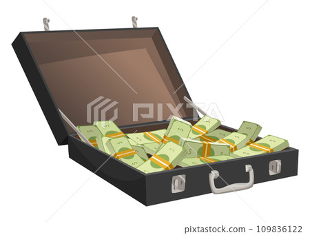 Suitcase full of money. Isometric vector illustration Suitcase full of money. Isometric vector illustration 109836122