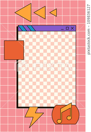 Cute nostalgic 90s retro vaporwave post and story template. Social media stories and posts with old computer aesthetic ui elements vector. Illustration of retro groovy abstract interface 109836127