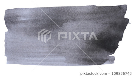 Watercolor brush stroke of black paint on a white isolated background Watercolor brush stroke of black paint on a white isolated background 109836743