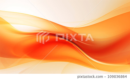 Abstract delicate orange white waves design with smooth curves and soft shadows on clean modern background. Generative AI 109836864