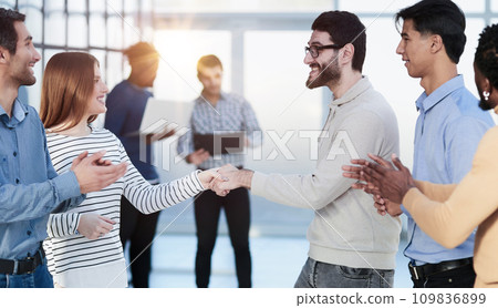 People meeting in the office for daily business training 109836899