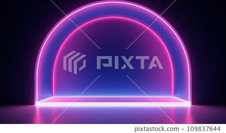 futuristicallydesigned neon arch 109837644