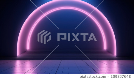 futuristicallydesigned neon arch 109837648