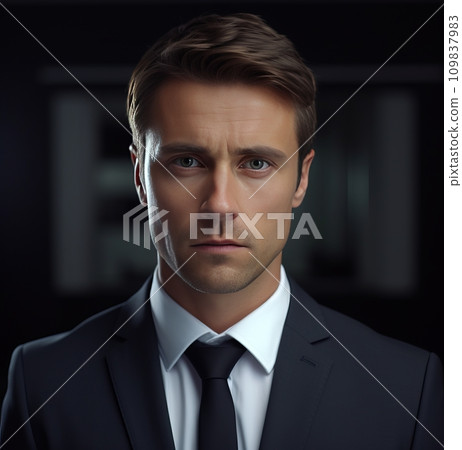 business man in business suit facing the camera, 109837983