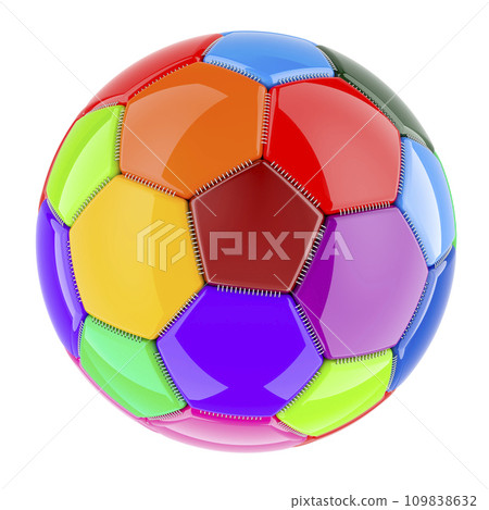 Colored Soccer Ball, 3D rendering Colored Soccer Ball, 3D rendering 109838632