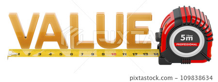 Value concept with tape measure. 3D rendering 109838634