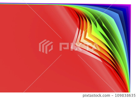 Set of colored paper with curled corners, 3D rendering Set of colored paper with curled corners, 3D rendering 109838635