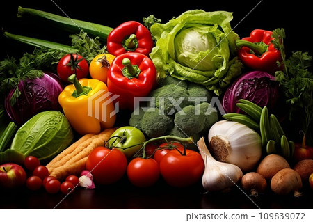Background of fresh variety of vegetables 109839072