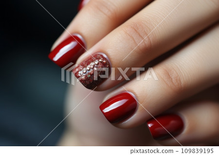 Women's red nail design Women's red nail design 109839195