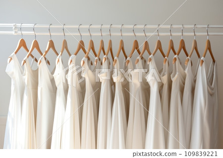 Various wedding dresses in the wedding salon Various wedding dresses in the wedding salon 109839221