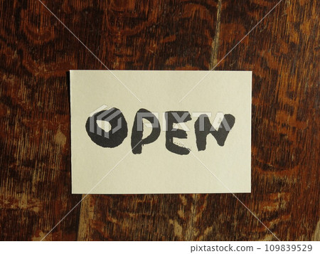 "OPEN" Scenery with calligraphy information poster "OPEN" Scenery with calligraphy information poster 109839529