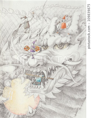 新年素材、龍年、龍的誕生 新年素材、龍年、龍的誕生 109839875