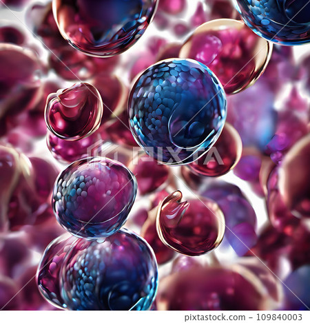 AI-generated content. A close-up digital illustration of molecular structures. 109840003