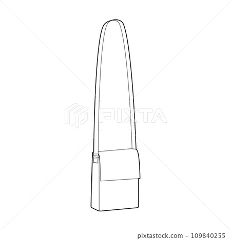 North-South Cross-Body Bag Boxy silhouette bag. Fashion accessory technical illustration. Vector satchel front 3-4 North-South Cross-Body Bag Boxy silhouette bag. Fashion accessory technical illustration. Vector satchel front 3-4 109840255