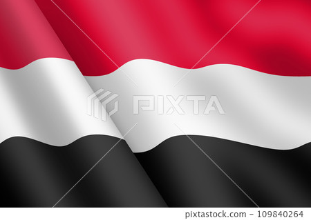 Yemen flag 3d illustration wind ripple Yemen flag 3d illustration wind ripple 109840264