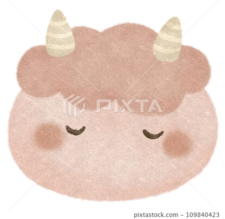 軟可愛的暗紅惡魔插畫素材節分日 109840423