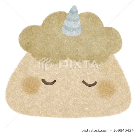 軟可愛的暗黃惡魔插畫素材節分日 109840424