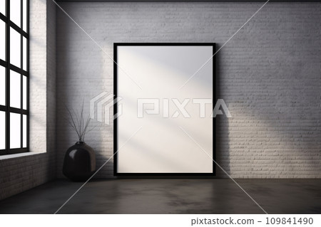 Black Frame Studio Mockup, Showcase Your Artwork or Product in a Modern Setting 109841490