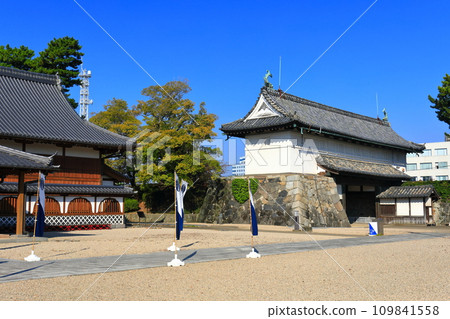 [Saga Prefecture] Saga Castle Honmaru Palace and Shachi Gate on a clear day 109841558
