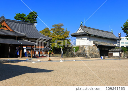 [Saga Prefecture] Saga Castle Honmaru Palace and Shachi Gate on a clear day 109841563