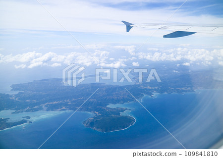 Over the Philippines seen from an airplane Over the Philippines seen from an airplane 109841810