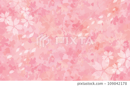 手繪櫻花背景插畫素材 手繪櫻花背景插畫素材 109842178