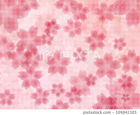 Japanese pattern background illustration of cherry blossom petals Pink gradation background Japanese pattern background illustration of cherry blossom petals Pink gradation background 109842305