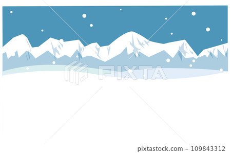 Background illustration of snowy mountains and snow 109843312